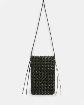 Image of AllSaints Dominique Knotted Leather Phone Holder