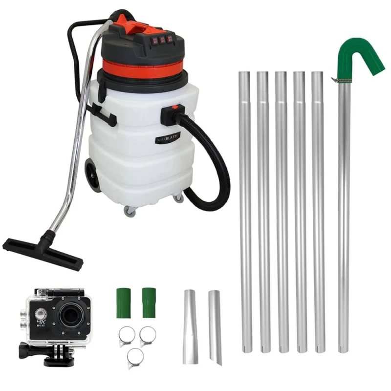 Image of MonsterShop Gutter Cleaning System 90L Wet & Dry Hoover 24ft Vacuum Pole Kit
