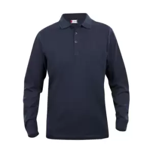 Clique Mens Classic Lincoln Long-Sleeved Polo Shirt (L) (Dark Navy)