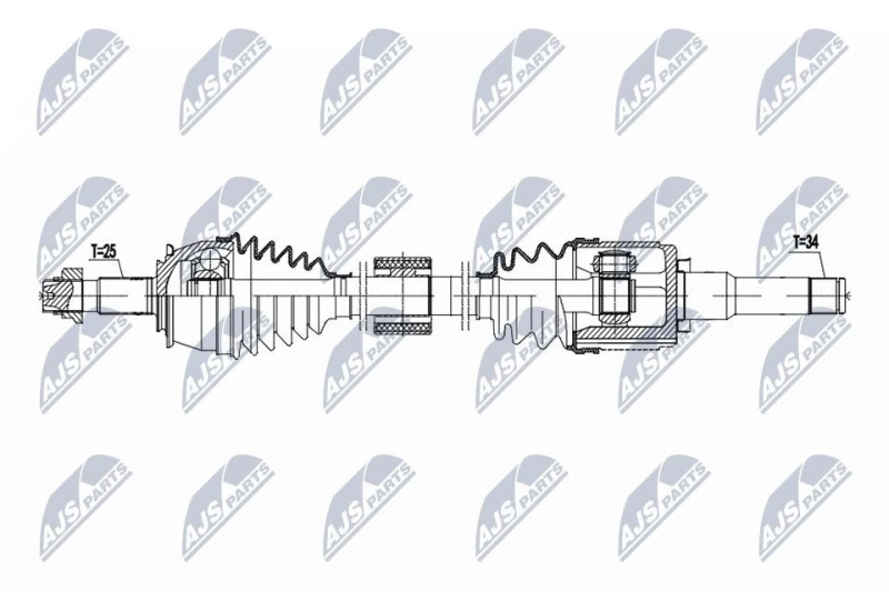 Image of NTY NPW-PL-151 Drive shaft Automatic Transmission, Front Axle Left Drive Shaft (13)