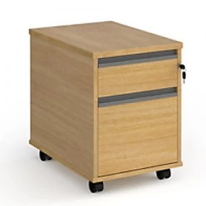 Image of Dams International Mobile Pedestal with 1 Lockable Shallow Drawer and 1 Filing Drawer Wood Contract 25 426 x 600 x 567mm Oak