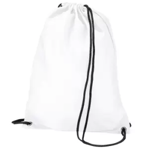 Image of BagBase Budget Water Resistant Sports Gymsac Drawstring Bag (11L) (One Size) (White)