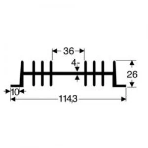 image of Fin heat sink 2.3 CW L x W x H 75 x 111 x 26mm Fischer Elek