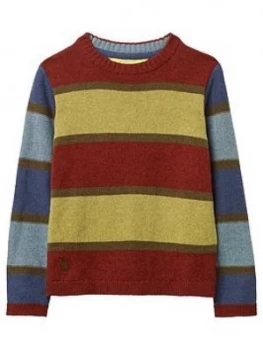 image of White Stuff Boys Souvenir Stripe Knitted Jumper - Green