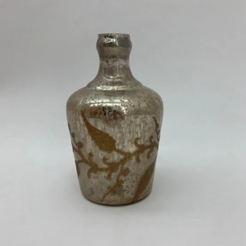 Image of Minster 9" Decorative Vase - Antique Silver Glass - L13 X W13 X H23 Cm