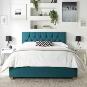 image of CL Boutique Velvet Kingsize Ottoman Bedframe - Emerald