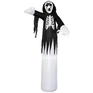 image of Homcom 12ft Inflatable Halloween Skeleton Ghost Blow-up Outdoor Display W/ Disco Light