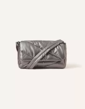 Image of Accessorize Womens Metallic Cross-Body Bag Silver, Size: 40x37cm