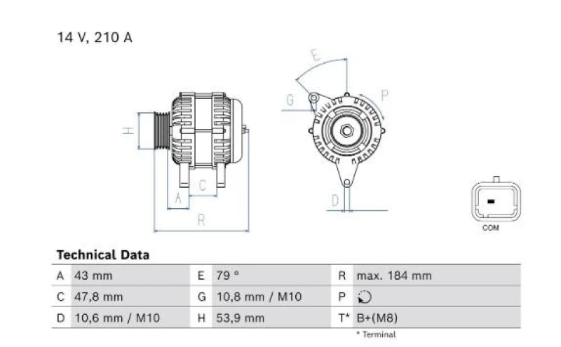 Image of Alternator Bosch 0 986 085 570