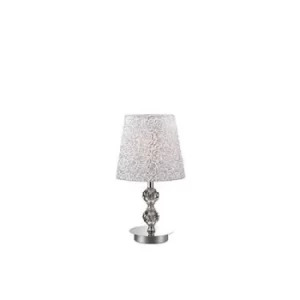 image of Le Roy 1 Light Small Table Lamp Chrome with Crystal Decoration, E27