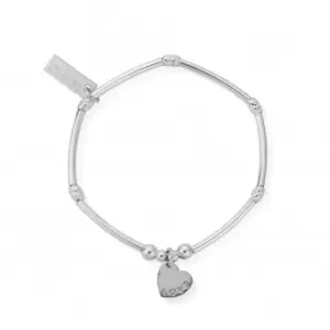 Image of Childrens Mini Noodle Sparkle Rice Love Heart Charm Bracelet CSBMNSR092