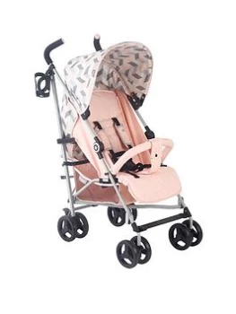 image of My Babiie MB02 Stroller - Pink and Grey Chevron, Pink