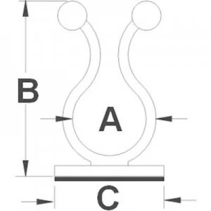 image of Cable clamp Self adhesive Ecru KSS 545055 TTB08