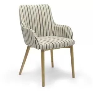 image of Shankar - Pair Of Sidcup Chenille Stripe Duck Egg Blue Dining Room Chair