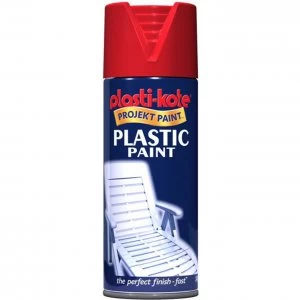 Image of Plastikote Gloss Plastic Aerosol Spray Paint Red 400ml