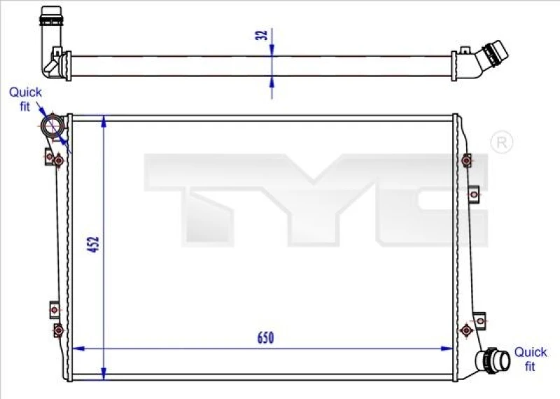 Image of TYC Engine radiator TYC 737-0062-R