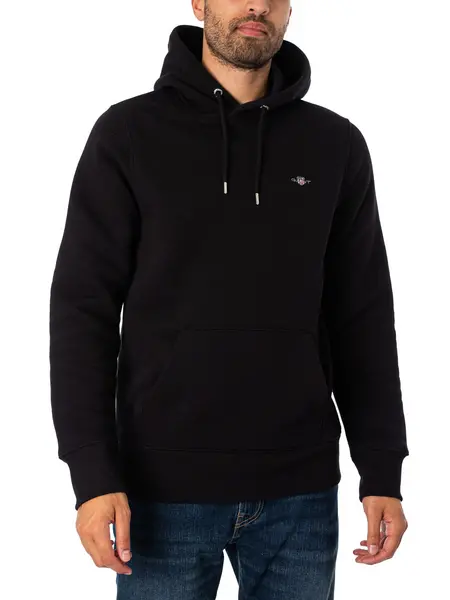 Image of Gant Regular Pullover Hoodie Black M