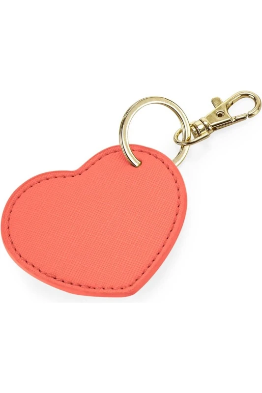 Image of Bagbase Boutique Heart Key Clip in Coral Unisex One Size