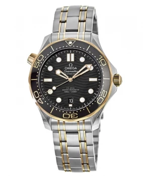 Image of Seamaster Diver 300 M Co-Axial Master Chronometer 42mm Automatic Black Dial Yellow Gold Mens Watch