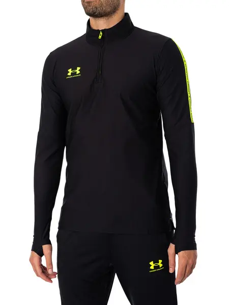 Image of Under Armour Challenger Pro 1/4 Zip Top Black/Yellow XL