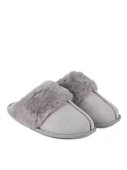 Image of TOTES Real Suede Mule Slipper - Grey, Size 7, Women
