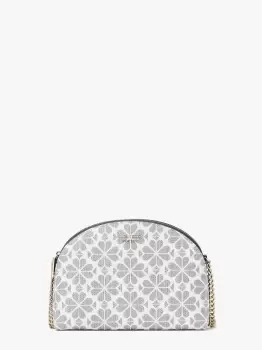 Image of Spade Flower Coated Canvas Double-Zip Dome Crossbody - Slate Blue Multi - One Size
