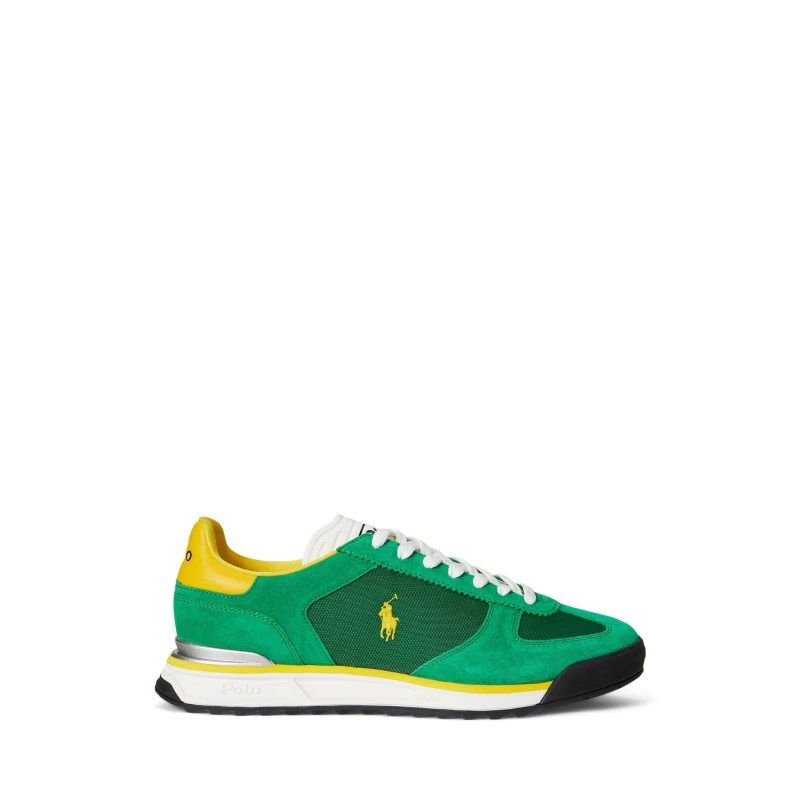 Image of Polo Ralph Lauren Mens Varick Low-Top Trainers Green/Yellow male 9 (43)