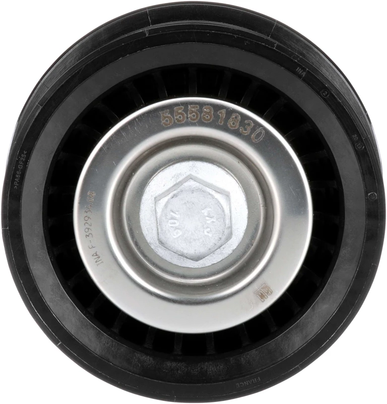 Image of GATES T36610 Idler Pulley Micro-V UNIQUE FIT, with grooves Metal Deflection/Guide Pulley,v-ribbed belt (312)