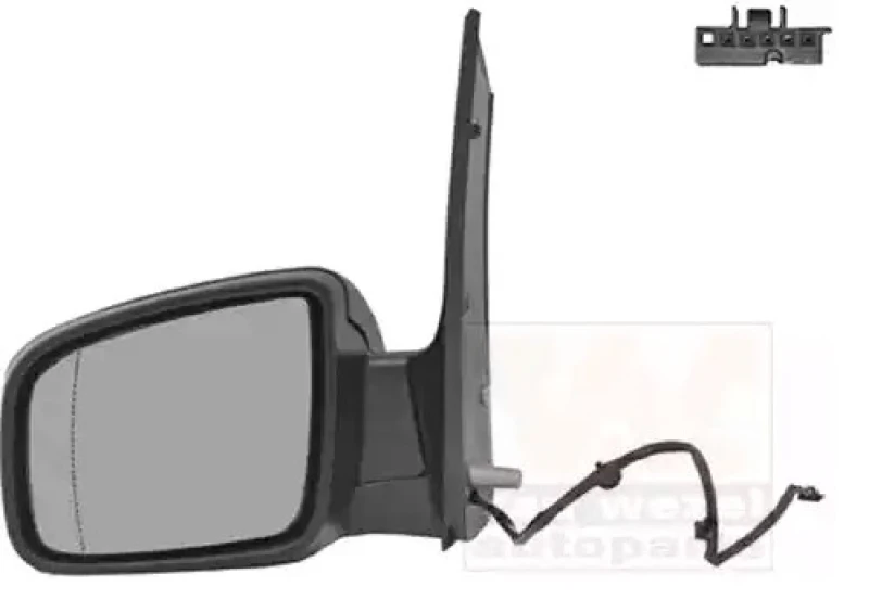 Image of VAN WEZEL 3081807 Wing mirror * HAGUS * Left, black, Heatable, Rough Outside Mirror (50)
