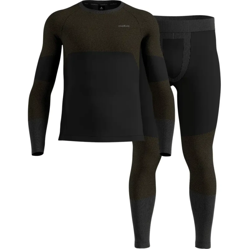 Image of Set of base layer top and leggings Odlo Fundamentals Performance Warm Noir Male M