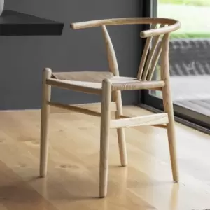 Image of Pair of Wooden Wishbone Dining Chairs - Caspian House
