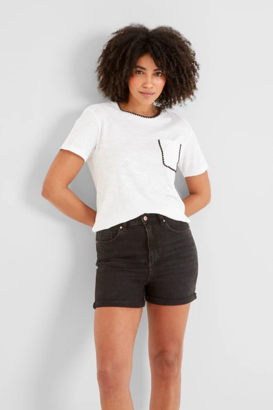 Image of TOG24 Womens 'Liana' 100% Cotton Supersoft T-Shirt in White Size: 10 White Female 10