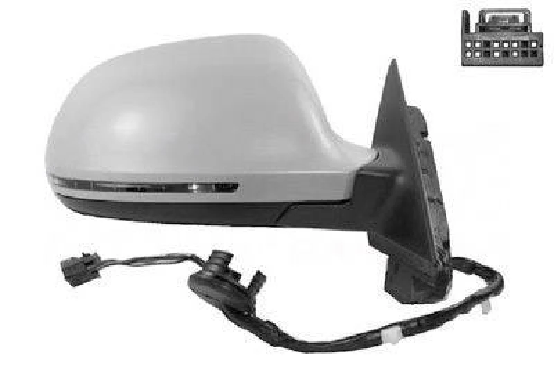 Image of VAN WEZEL 0327808 Wing mirror * HAGUS * Right, Heatable, primed Outside Mirror (50)