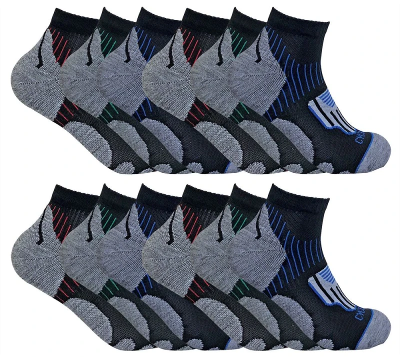 Image of Sock Snob Sock Snob Men 12 Pair Black Low Cut Cycling Socks for Running, Gym & Sport Size: 6-11 Black 6-11 Male 5060910927328