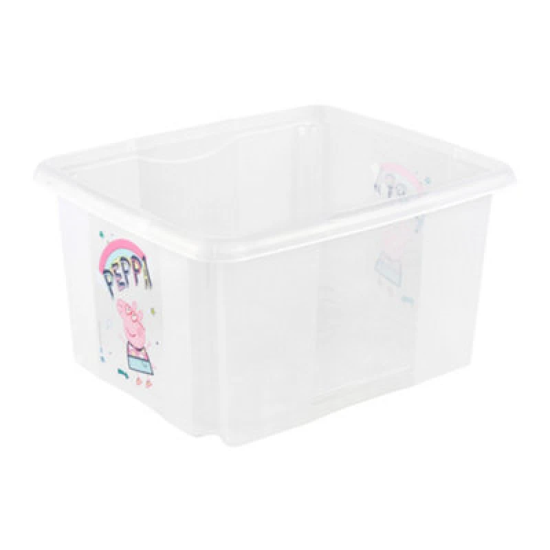 Image of Keeeper Peppa Pig 24L Medium Plastic Stackable Storage Box With Lid