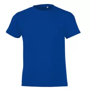Image of SOLS Childrens/Kids Regent Short Sleeve Fitted T-Shirt (12 Years) (Royal Blue)