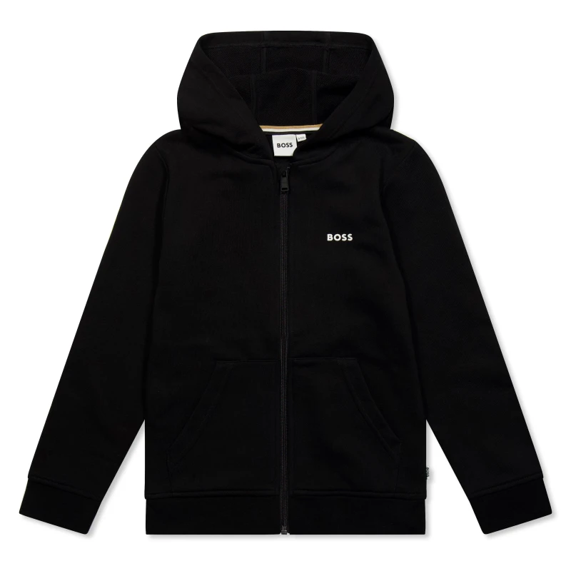 Image of Boss Logo Zip Hoodie Junior - Black 3 - 4 Years