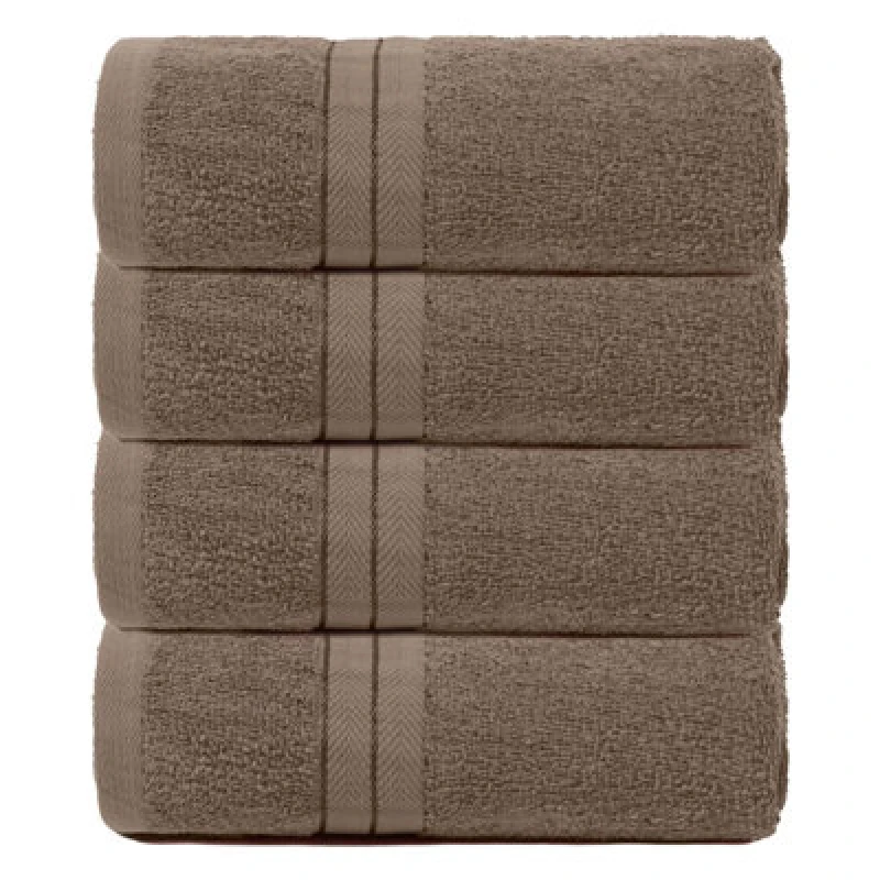 Image of OHS OHS 4 Pack of 100% Cotton Bathroom Hand Towel in Light Beige Light Beige Hand Towel Unisex 5027434202874