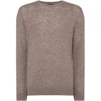 image of Howick Arlington Crew Neck 100% Lambswool Jumper - Oatmeal