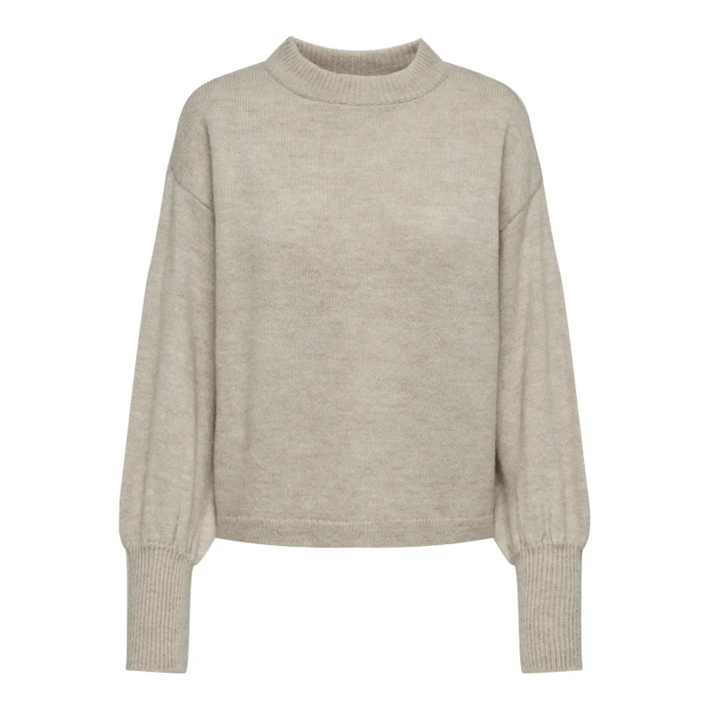 Image of Only Womens beige balloon sleeve Only Onljada Knit sweater Beige Female S