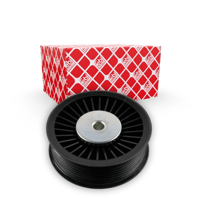Image of FEBI BILSTEIN 17322 Idler Pulley Plastic Deflection/Guide Pulley,v-ribbed belt (312)