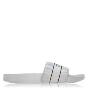 Image of Tommy Hilfiger Pool Slides - Silver