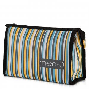 image of men-u Stripes Toiletry Bag - Grey/Blue/Yellow