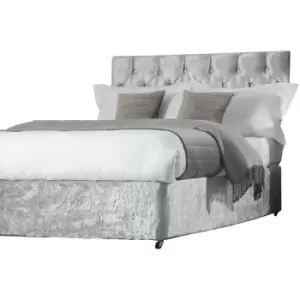 Image of Belledorm Divan Crushed Velvet Base Wrap (Double) (Silver) - Silver