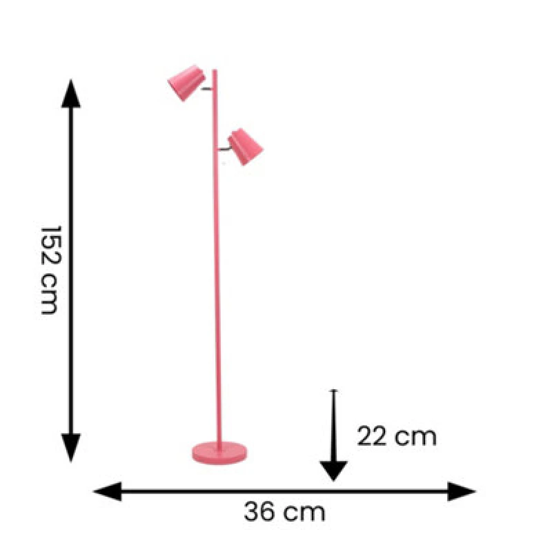 Image of ValueLights Bibi 2 Way Adjustable Multi-Directional Metal Floor Lamp with LED Bulbs Baby Pink