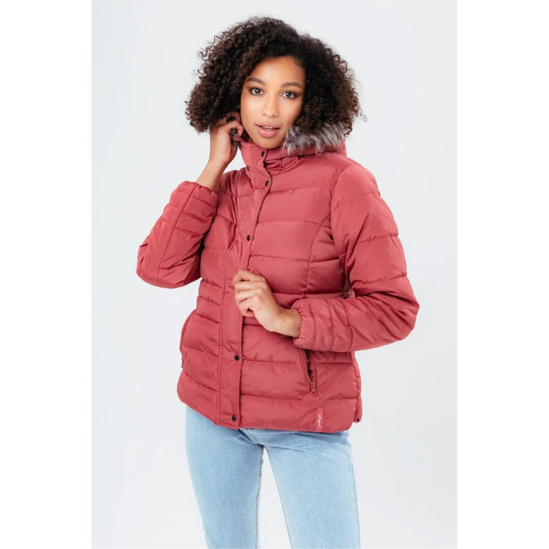 Image of Hype Shrt Coat W/Fur - Pink Pink 4