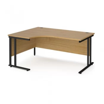 image of Maestro 25 left hand ergonomic desk 1600mm wide Black cantilever leg