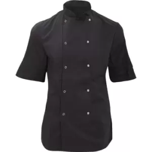 Image of Dennys Womens/Ladies Economy Short Sleeve Chefs Jacket / Chefswear (XS) (Black) - Black