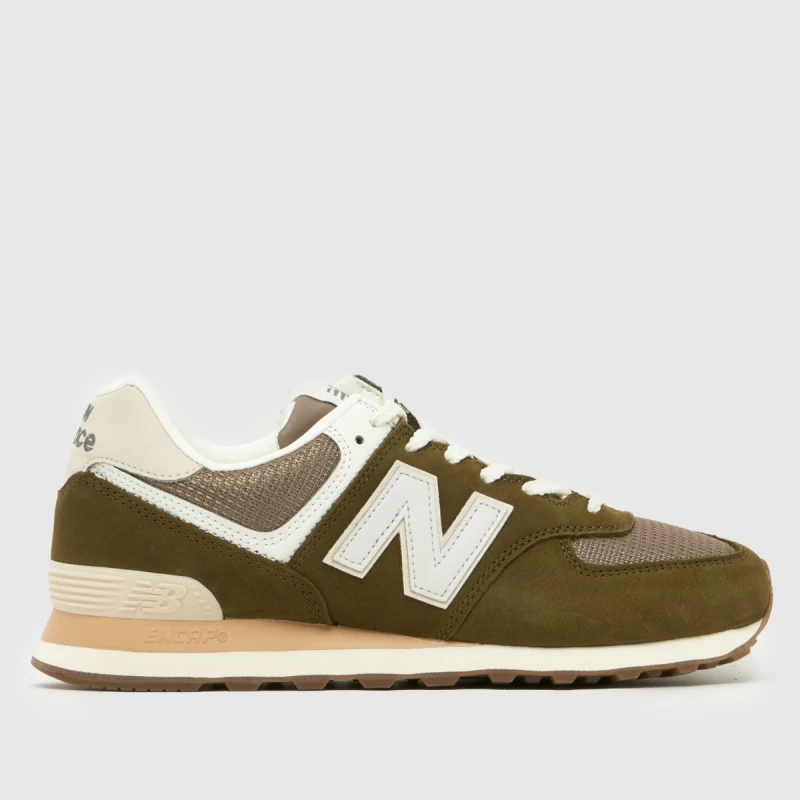 Image of New Balance 574 Trainers in Khaki Khaki UK 7 (EU 40½)