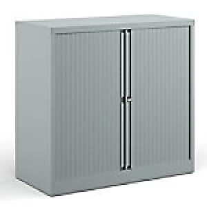 image of Bisley Tambour Cupboard DST40S Silver 1,000 x 470 x 1,015 mm